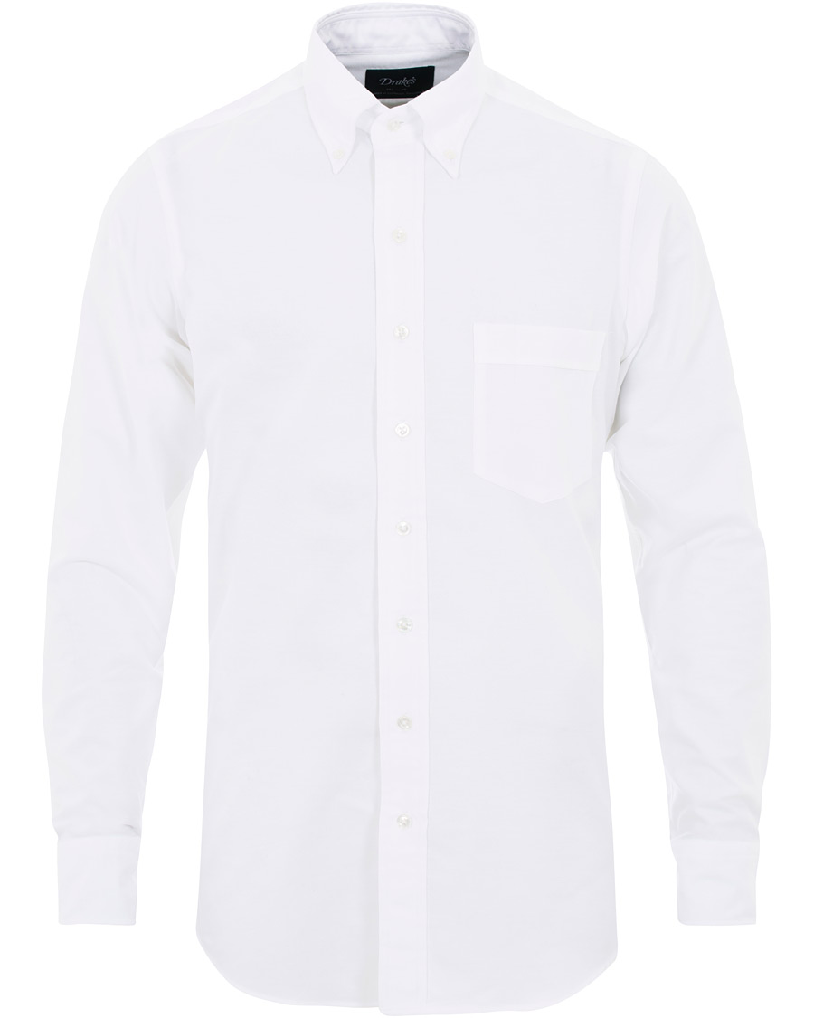 Heren | Overhemden | Drake's | Regular Fit Oxford BD Shirt White
