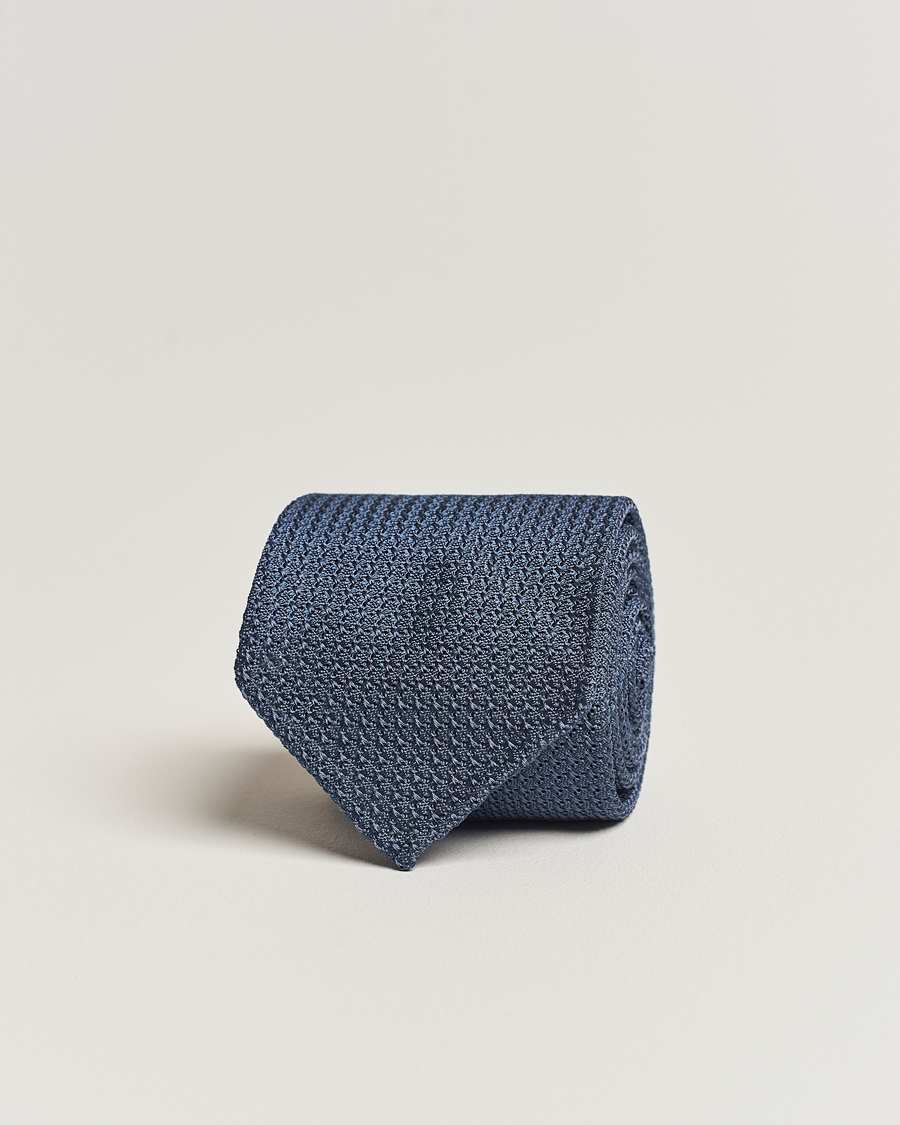 Homme | Drake's Silk Grenadine Handrolled 8 cm Tie Petrol Blue | Drake's | Silk Grenadine Handrolled 8 cm Tie Petrol Blue