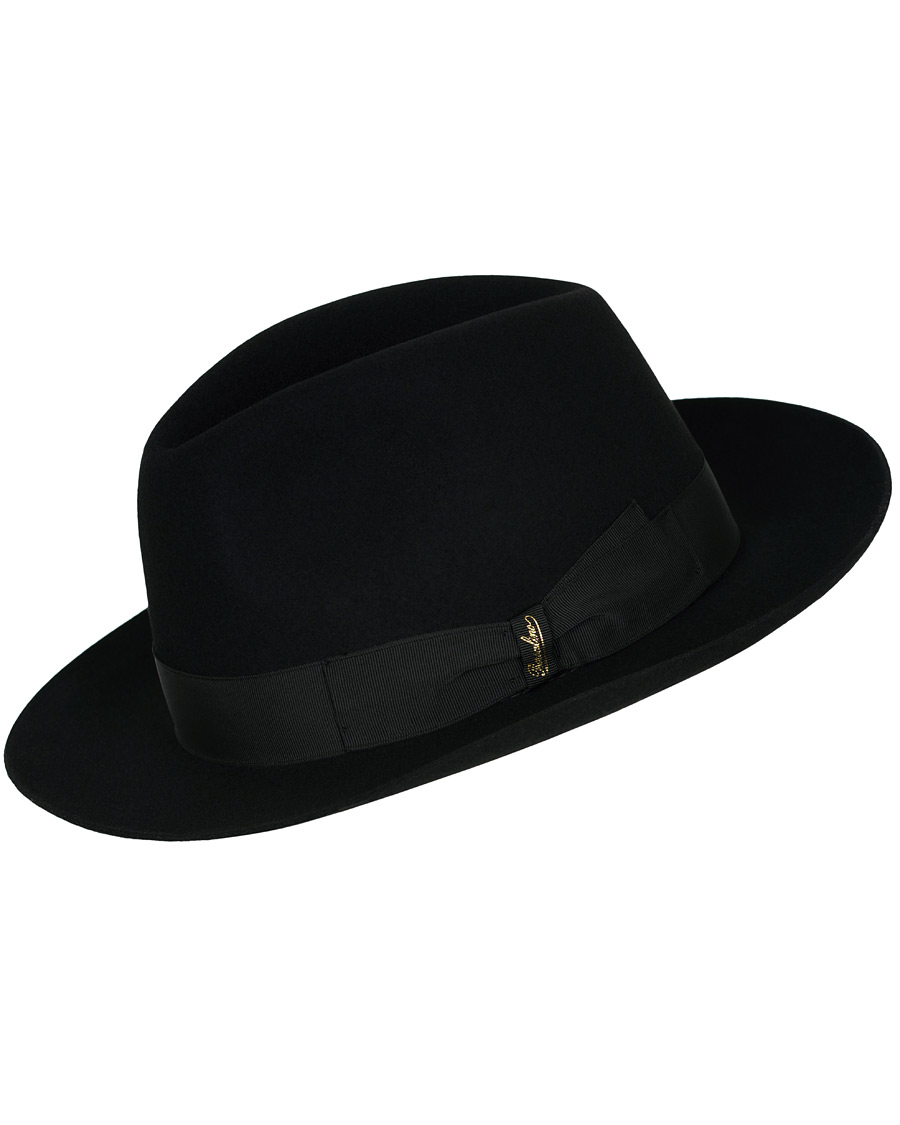 Heren | Borsalino Alessandria Felt Hat Medium Brim Black | Borsalino | Alessandria Felt Hat Medium Brim Black