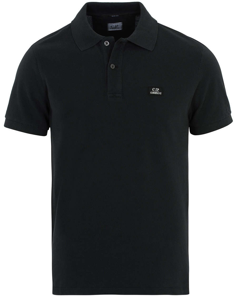 Homme | Polos | C.P. Company | Short Sleeve Logo Polo Shirt Black
