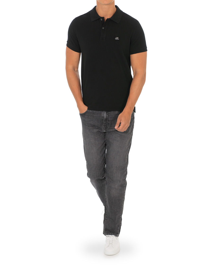 Homme | Polos | C.P. Company | Short Sleeve Logo Polo Shirt Black