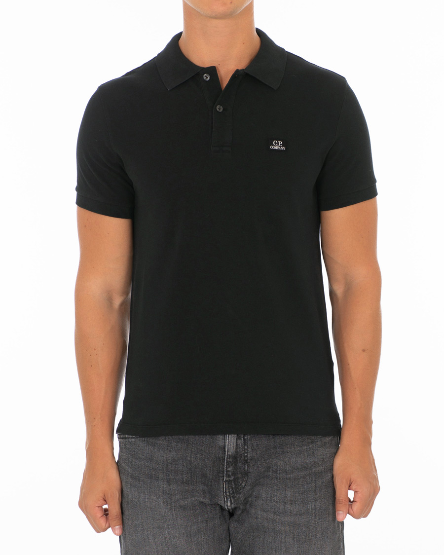Homme | Polos | C.P. Company | Short Sleeve Logo Polo Shirt Black