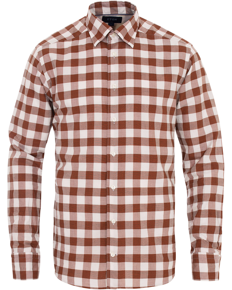 Homme | Chemises | Eton | Slim Fit Twill Button Under Shirt Red/White