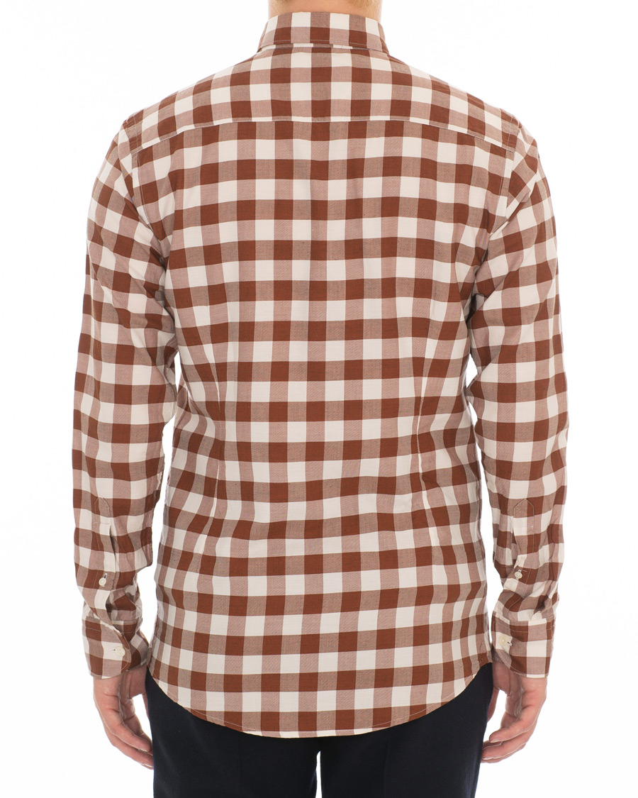 Homme | Chemises | Eton | Slim Fit Twill Button Under Shirt Red/White