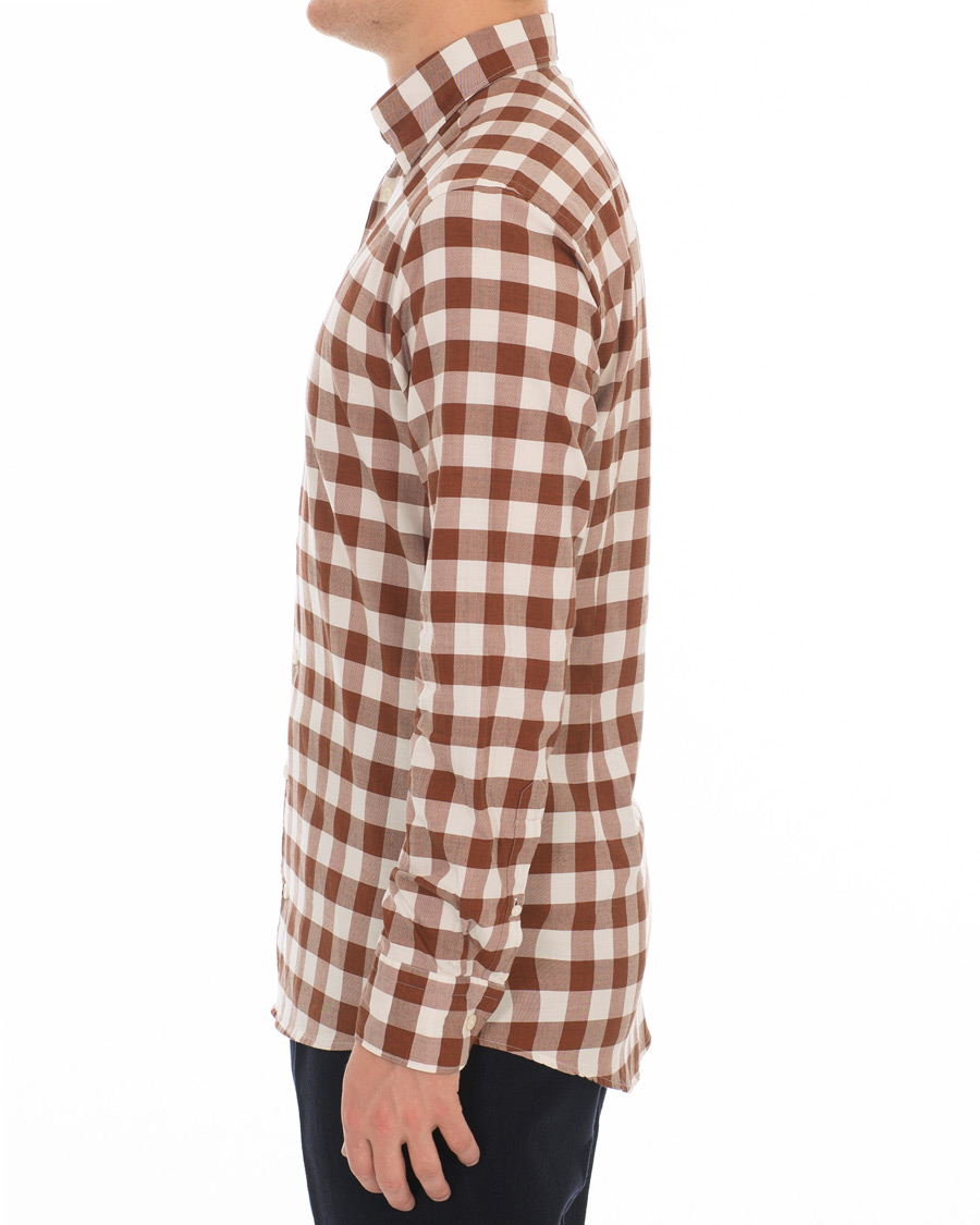 Homme | Chemises | Eton | Slim Fit Twill Button Under Shirt Red/White