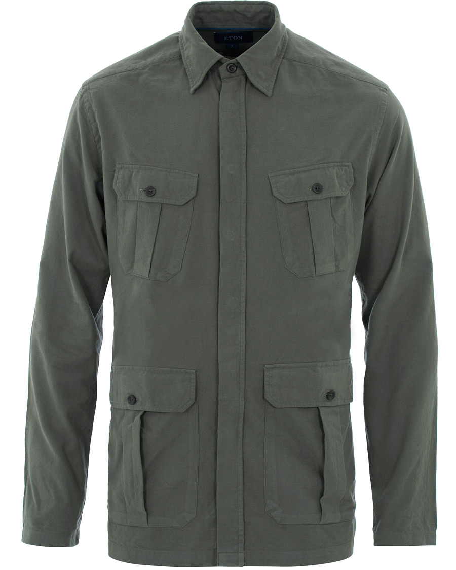 Homme | Chemises | Eton | Oxford Overshirt Green