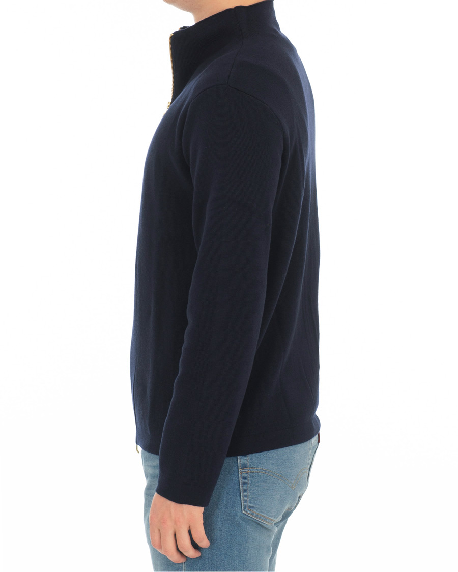 Heren | Truien | Filippa K | Leon Wool/Cotton Full Zip Cardigan Navy