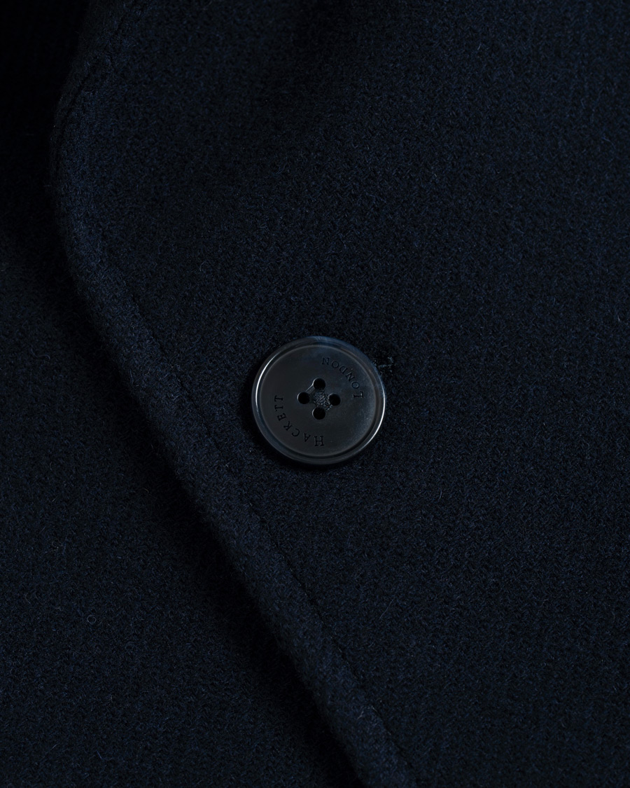 Homme | Manteaux Et Vestes | Hackett | Washed Wool Twill Coat Navy