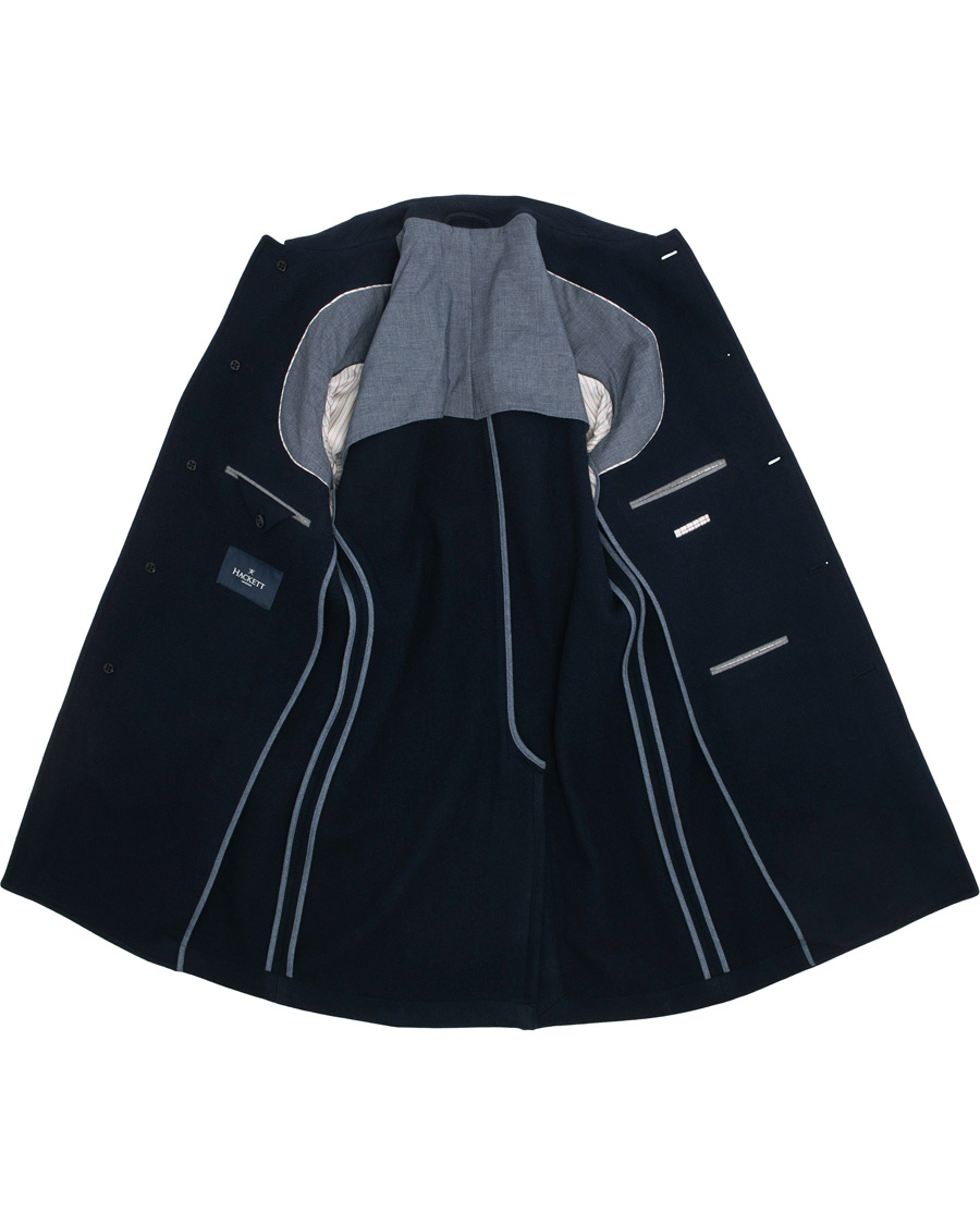 Homme | Manteaux Et Vestes | Hackett | Washed Wool Twill Coat Navy