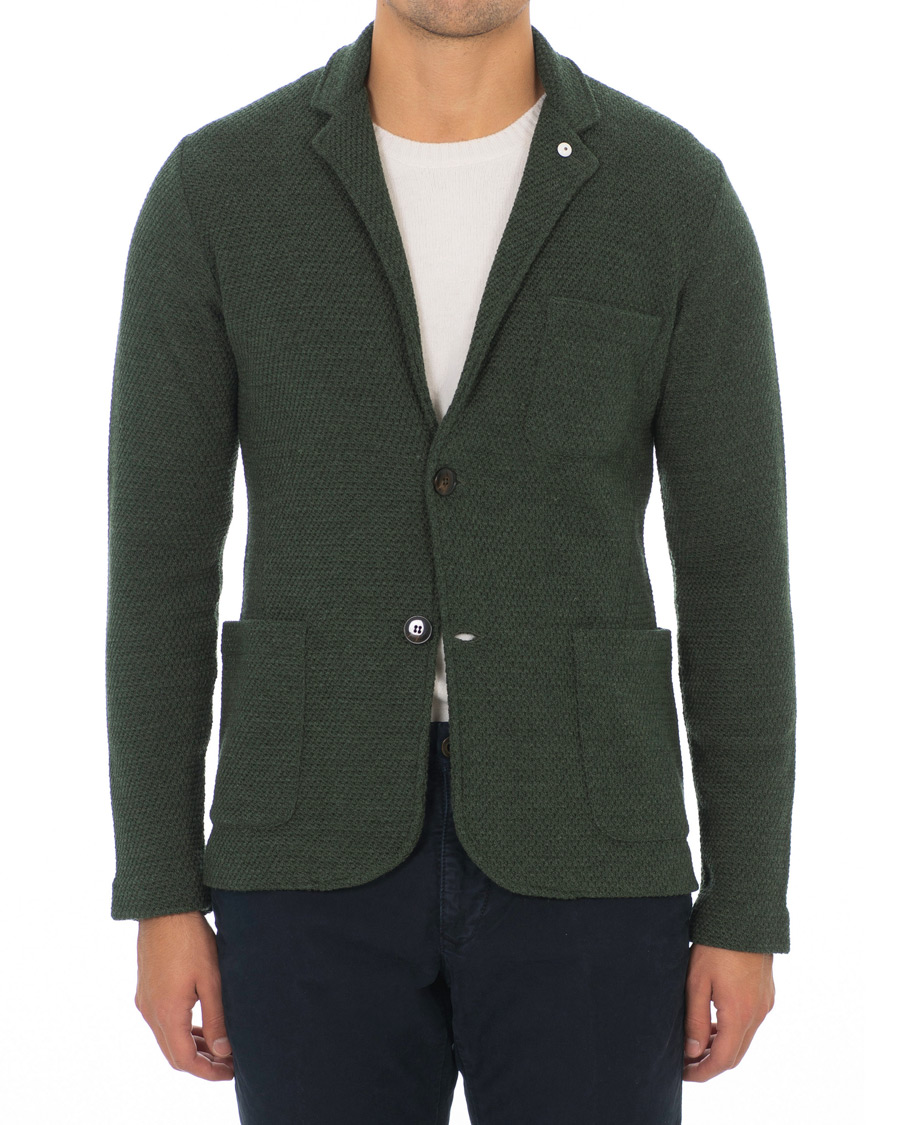 Homme | Blazers | L.B.M. 1911 | Knitted Cardigan Blazer Green