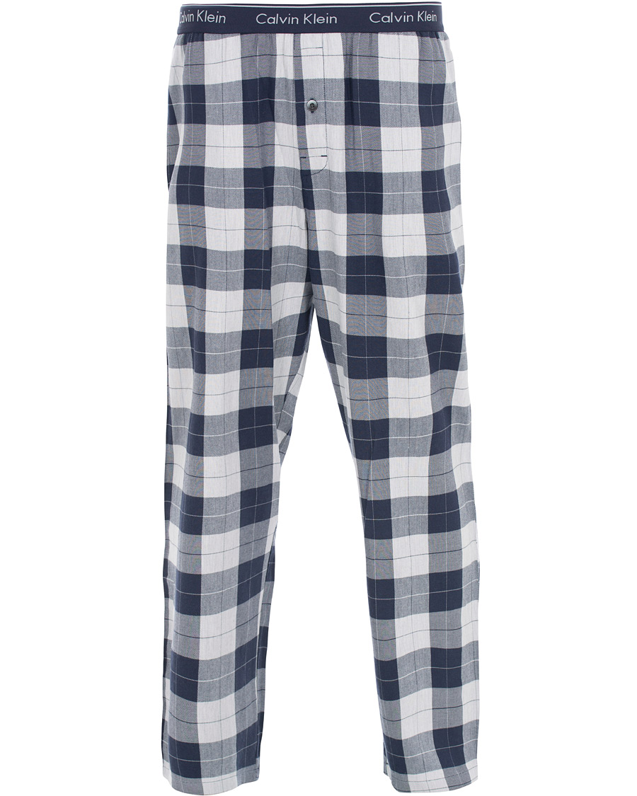 Homme | Peignoirs Et Pyjamas | Calvin Klein | Flannel Checked Pyjama Trousers Blue/White