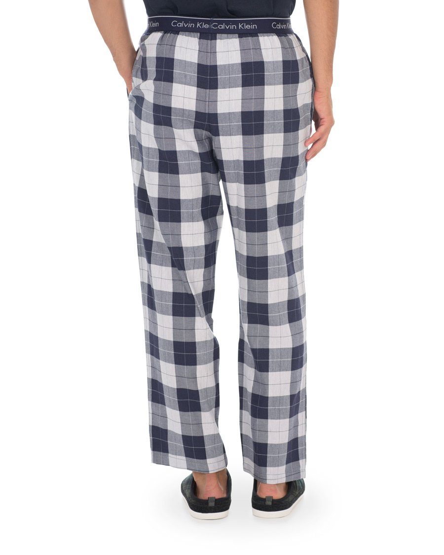 Homme | Peignoirs Et Pyjamas | Calvin Klein | Flannel Checked Pyjama Trousers Blue/White