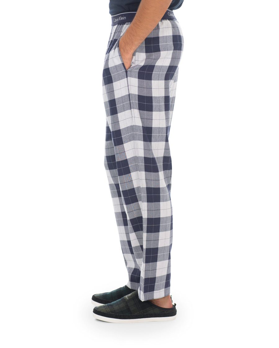 Homme | Peignoirs Et Pyjamas | Calvin Klein | Flannel Checked Pyjama Trousers Blue/White