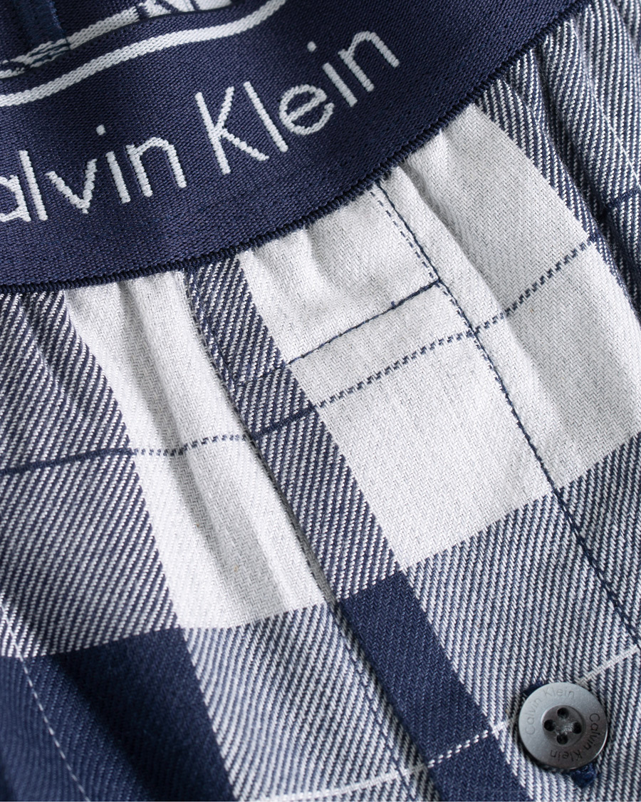 Homme | Peignoirs Et Pyjamas | Calvin Klein | Flannel Checked Pyjama Trousers Blue/White