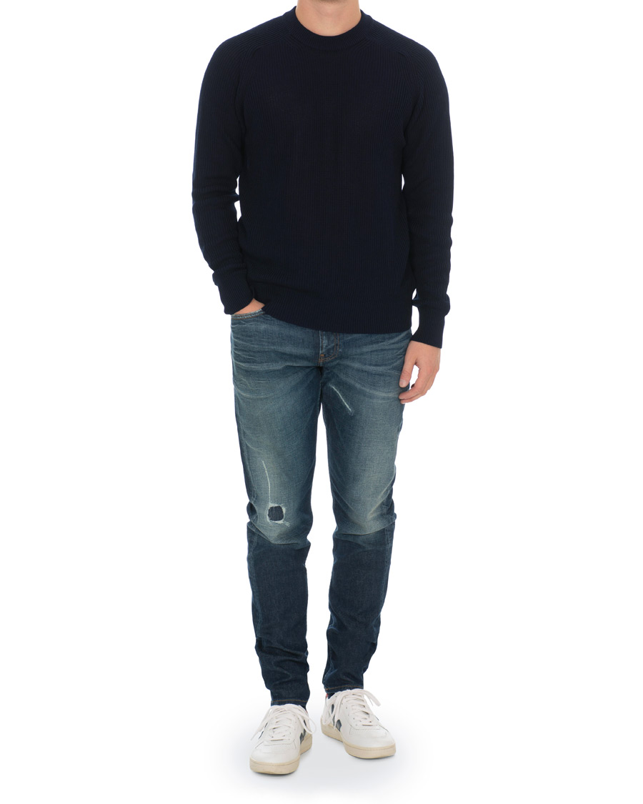 Homme | Jeans | Calvin Klein Jeans | Slim Tapered Shredded Jeans Mid Blue