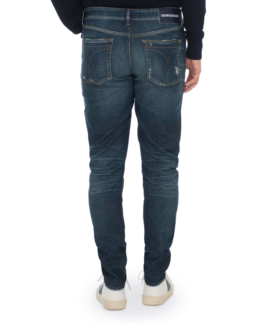 Homme | Jeans | Calvin Klein Jeans | Slim Tapered Shredded Jeans Mid Blue