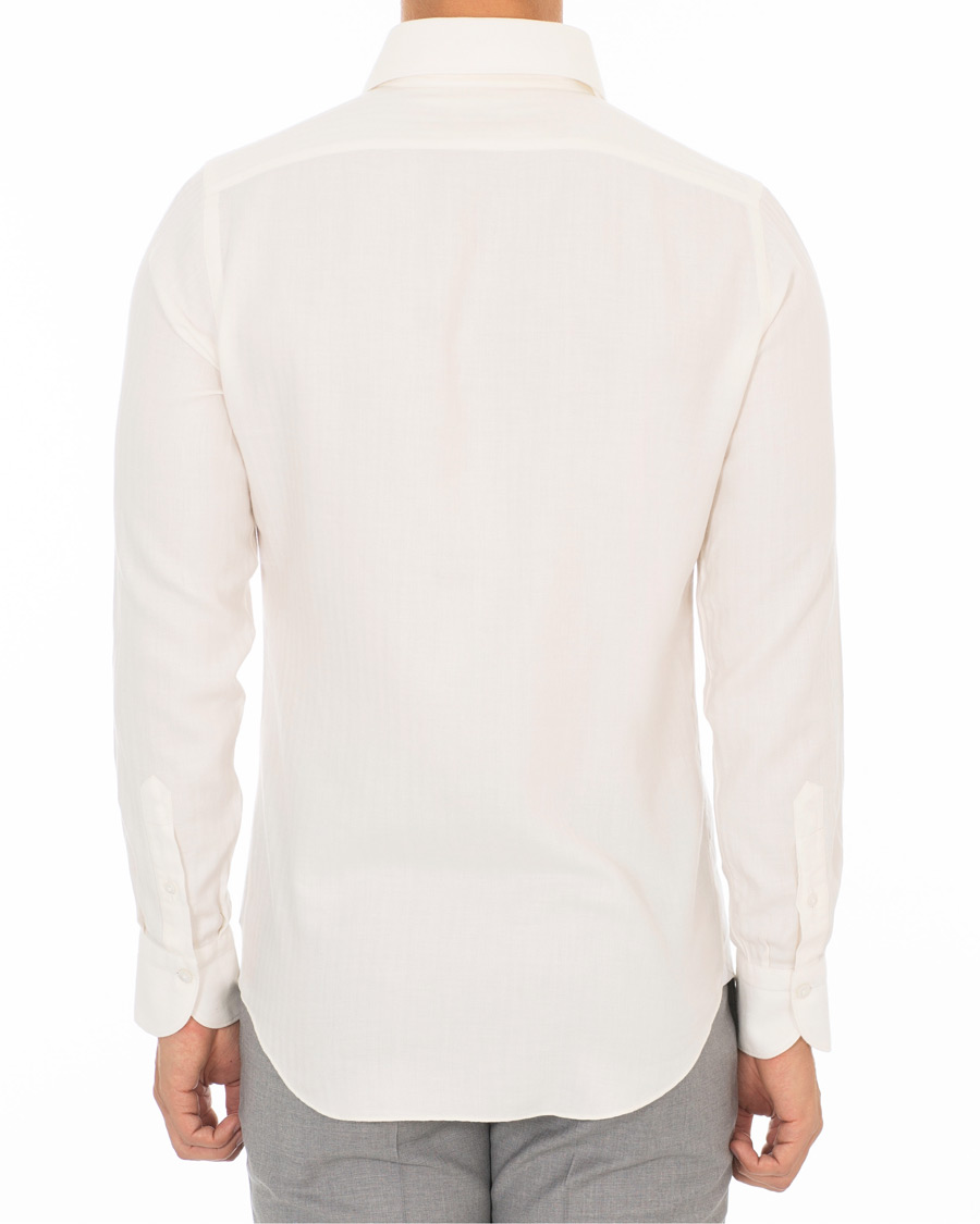 Heren | Overhemden | Finamore Napoli | Hidden Button Down Cashmere Shirt Ivory