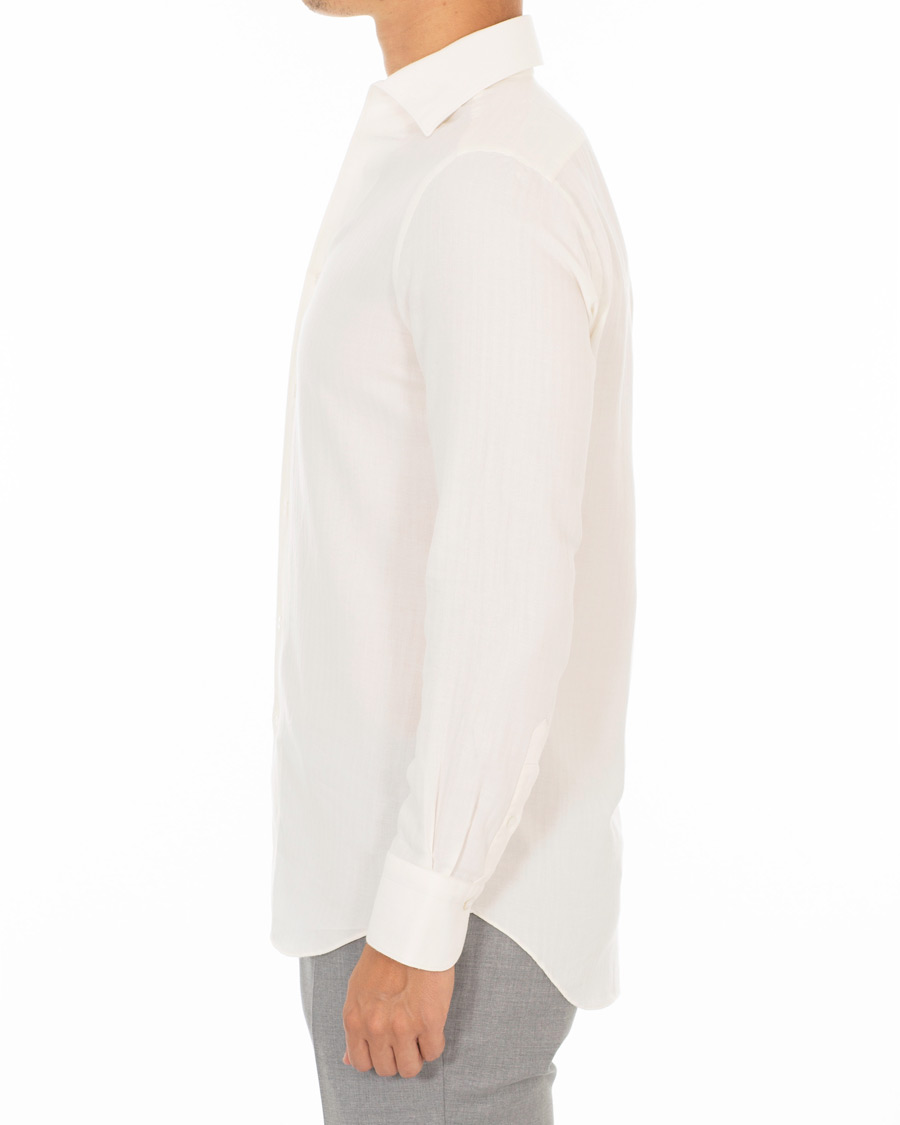 Heren | Overhemden | Finamore Napoli | Hidden Button Down Cashmere Shirt Ivory