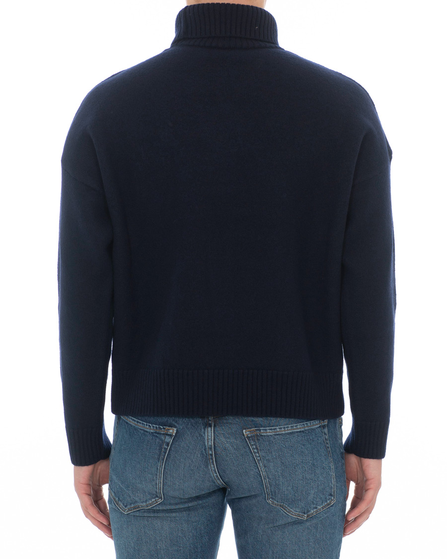 Heren | Truien | AMI | Oversized Heart Logo Wool Rollneck Navy