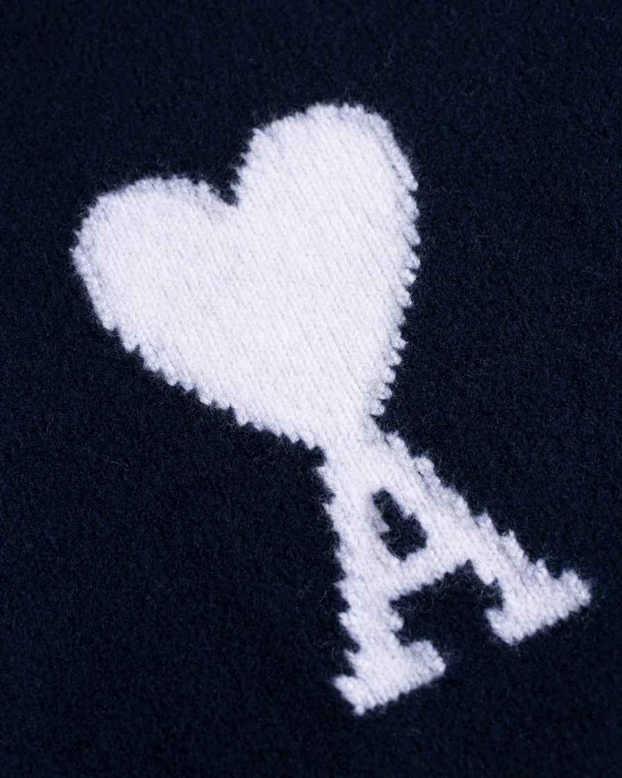 Heren | Truien | AMI | Oversized Heart Logo Wool Rollneck Navy