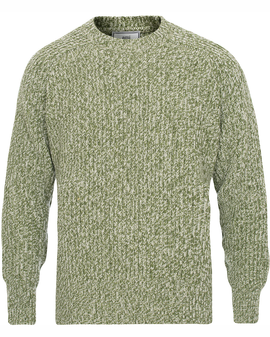 Homme | Pulls Et Tricots | AMI | Mouline Ribbed Crew Neck Sweater Green/White