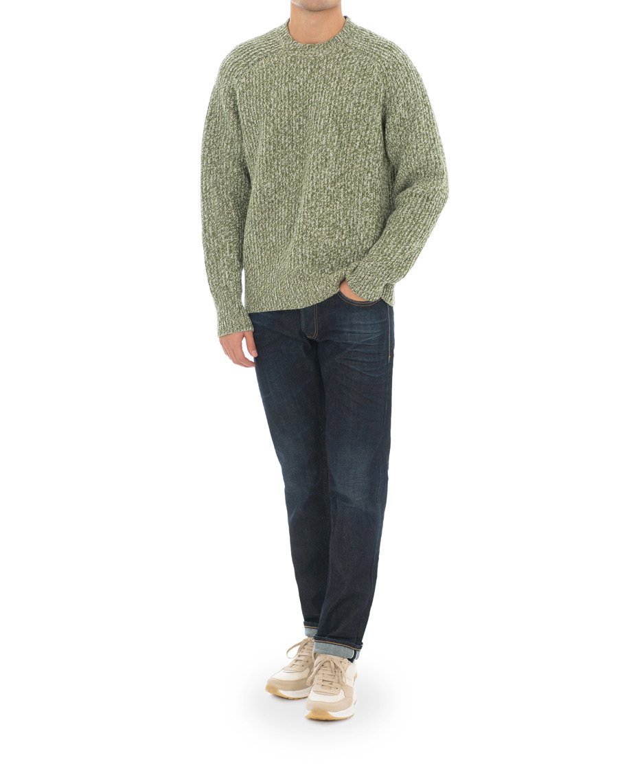 Homme | Pulls Et Tricots | AMI | Mouline Ribbed Crew Neck Sweater Green/White