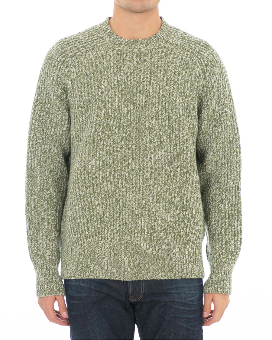 Homme | Pulls Et Tricots | AMI | Mouline Ribbed Crew Neck Sweater Green/White