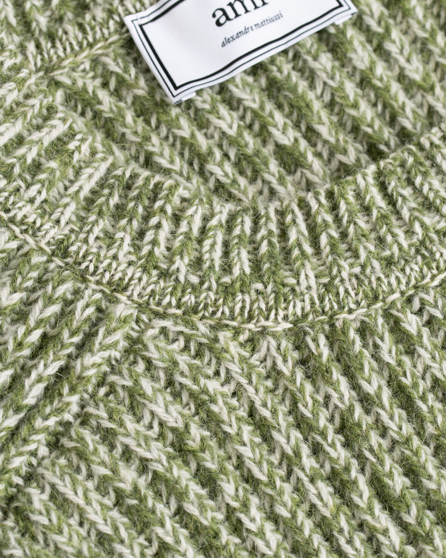 Homme | Pulls Et Tricots | AMI | Mouline Ribbed Crew Neck Sweater Green/White