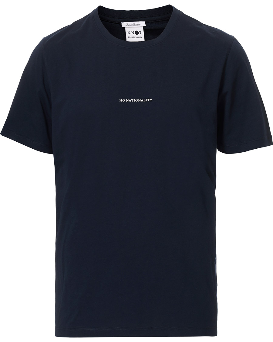 Heren | T-shirts | NN07 | Ethan Printed Crew Neck Tee Navy Blue