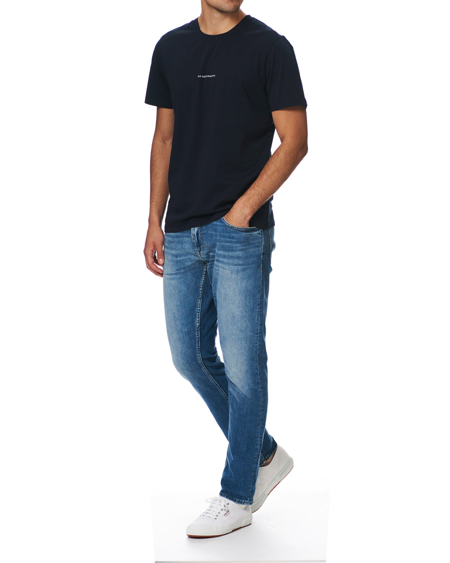 Heren | T-shirts | NN07 | Ethan Printed Crew Neck Tee Navy Blue
