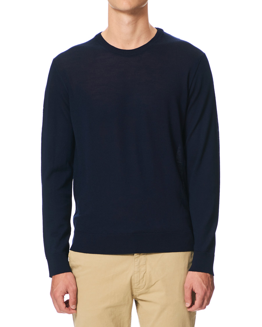 Homme | Pulls Et Tricots | NN07 | Ted Extra Fine Merino Crew Neck Pullover Navy Blue