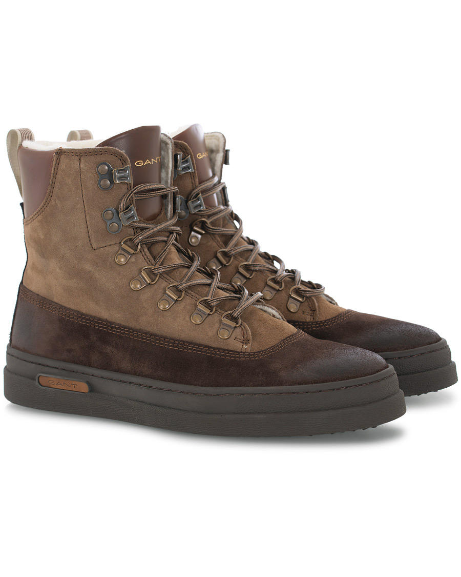 Heren | GANT Creek Wool Lined Boot Dark Brown Suede | GANT | Creek Wool Lined Boot Dark Brown Suede