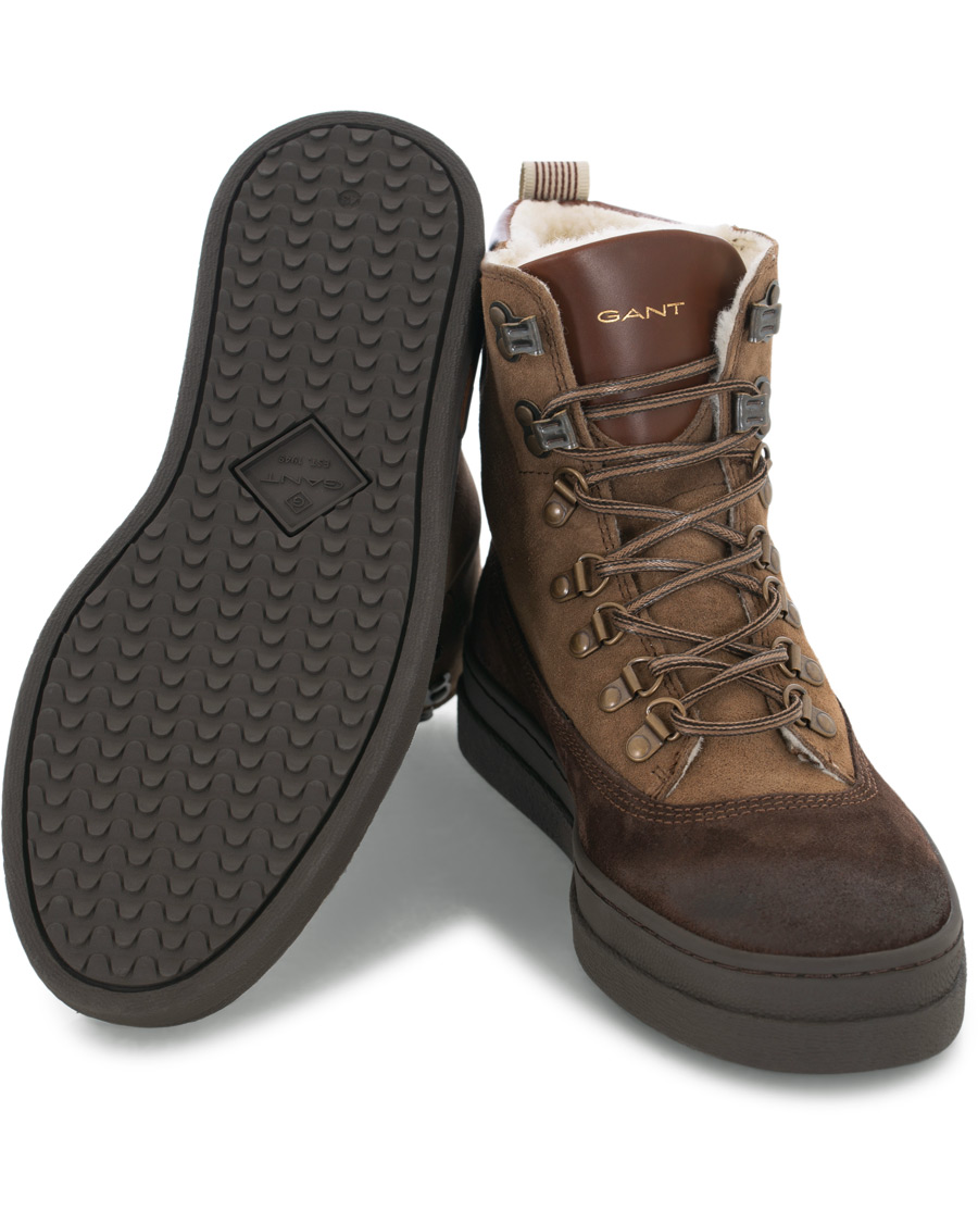 Heren | GANT Creek Wool Lined Boot Dark Brown Suede | GANT | Creek Wool Lined Boot Dark Brown Suede
