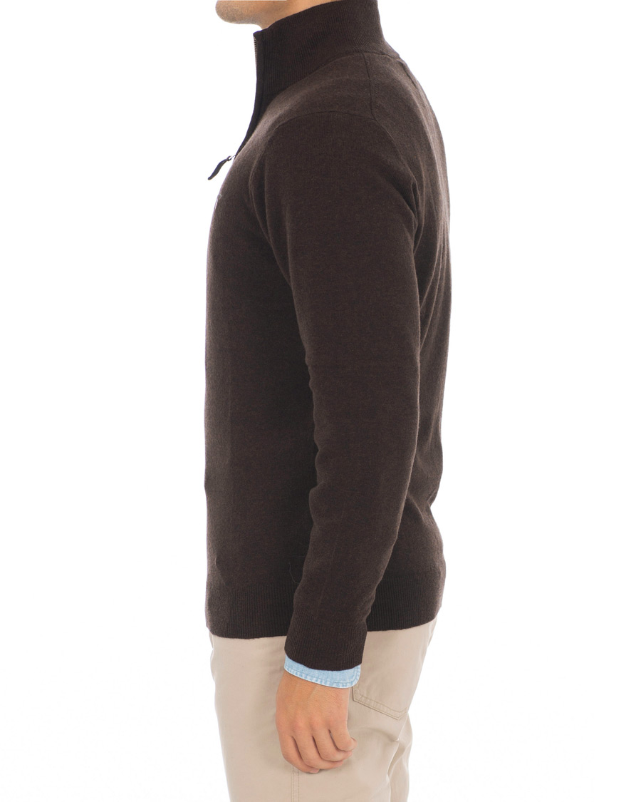 Homme | Pulls Et Tricots | GANT | Lambswool Half Zip Dark Brown