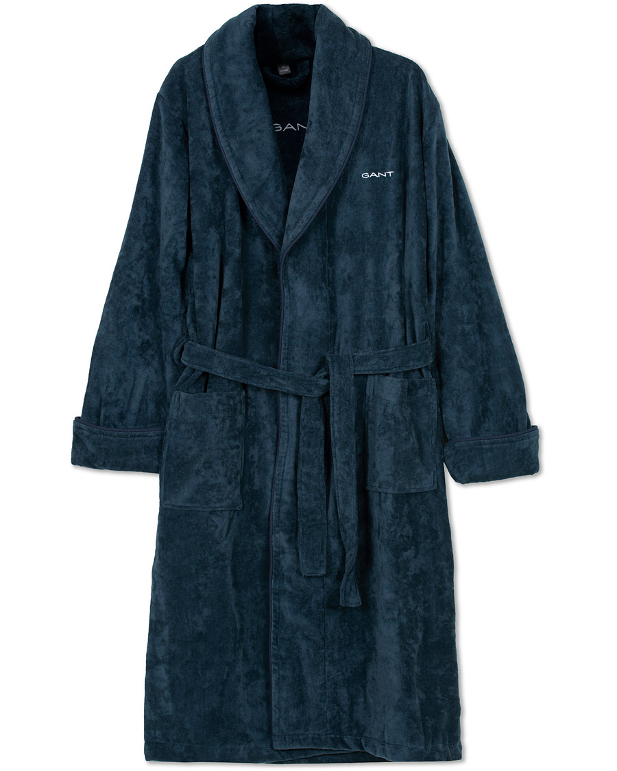 Homme | Peignoirs Et Pyjamas | GANT | Premium Velour Robe Evening Blue
