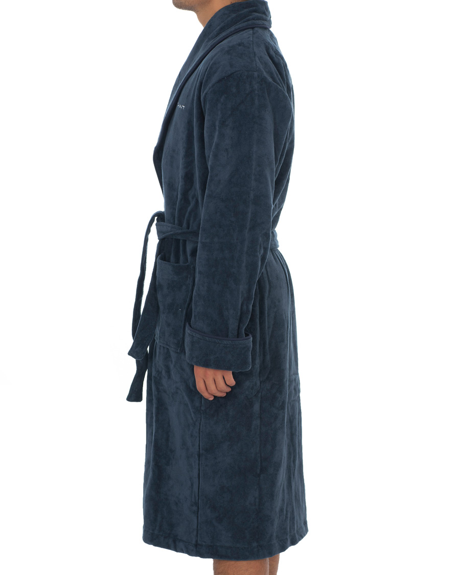 Homme | Peignoirs Et Pyjamas | GANT | Premium Velour Robe Evening Blue
