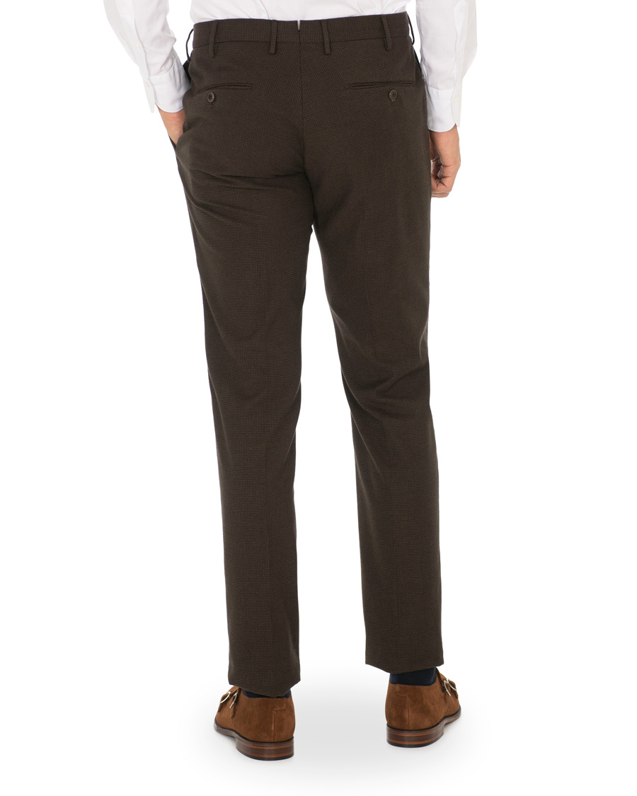 Heren | Broeken | Incotex | Slim Fit Pleated Trousers Dark Brown