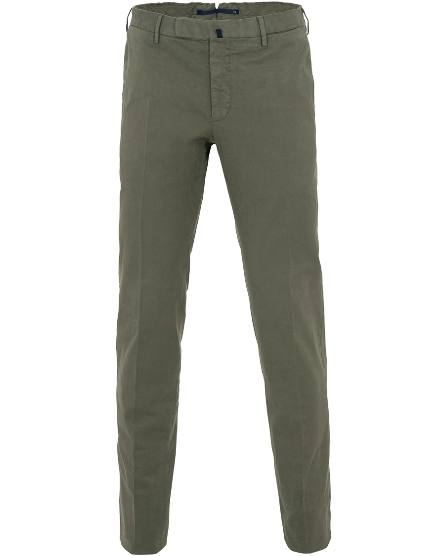 Homme | Pantalons | Incotex | Slim Fit Comfort Chino Forest Green