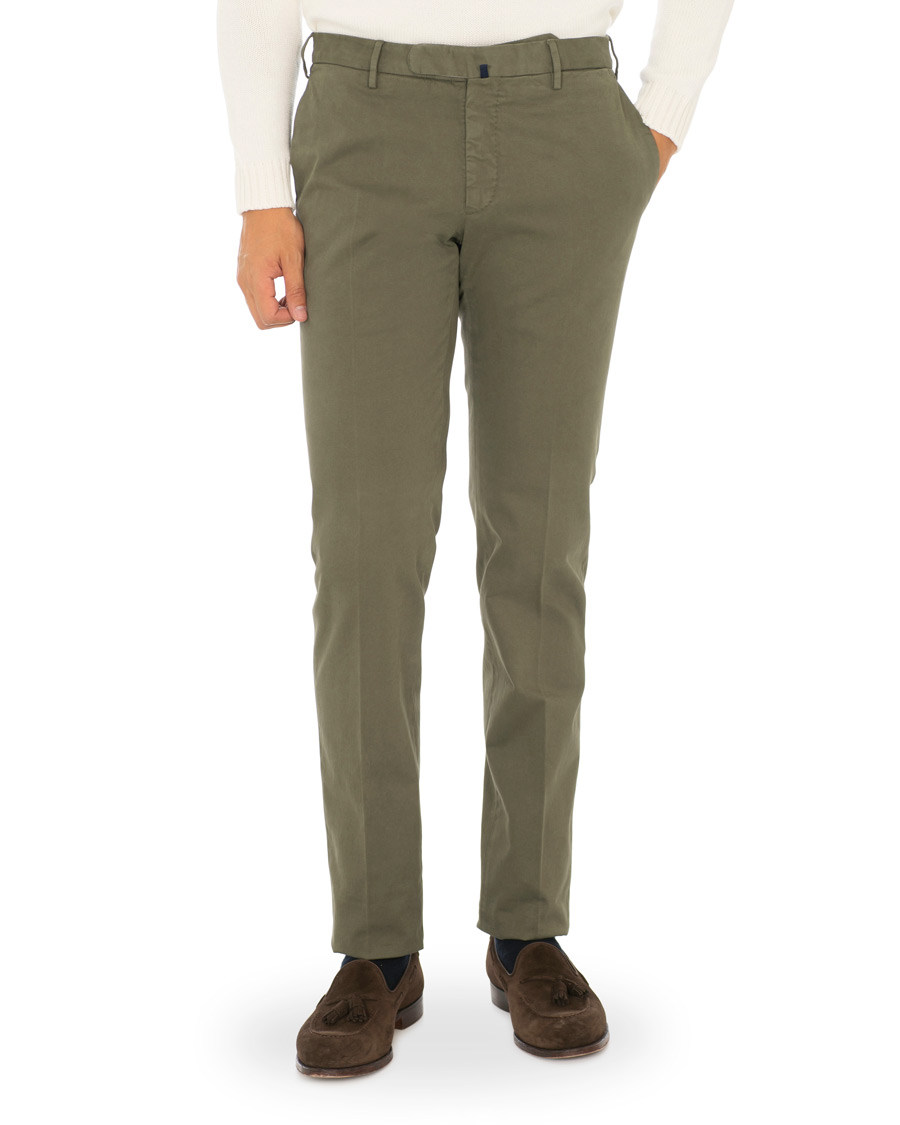 Homme | Pantalons | Incotex | Slim Fit Comfort Chino Forest Green