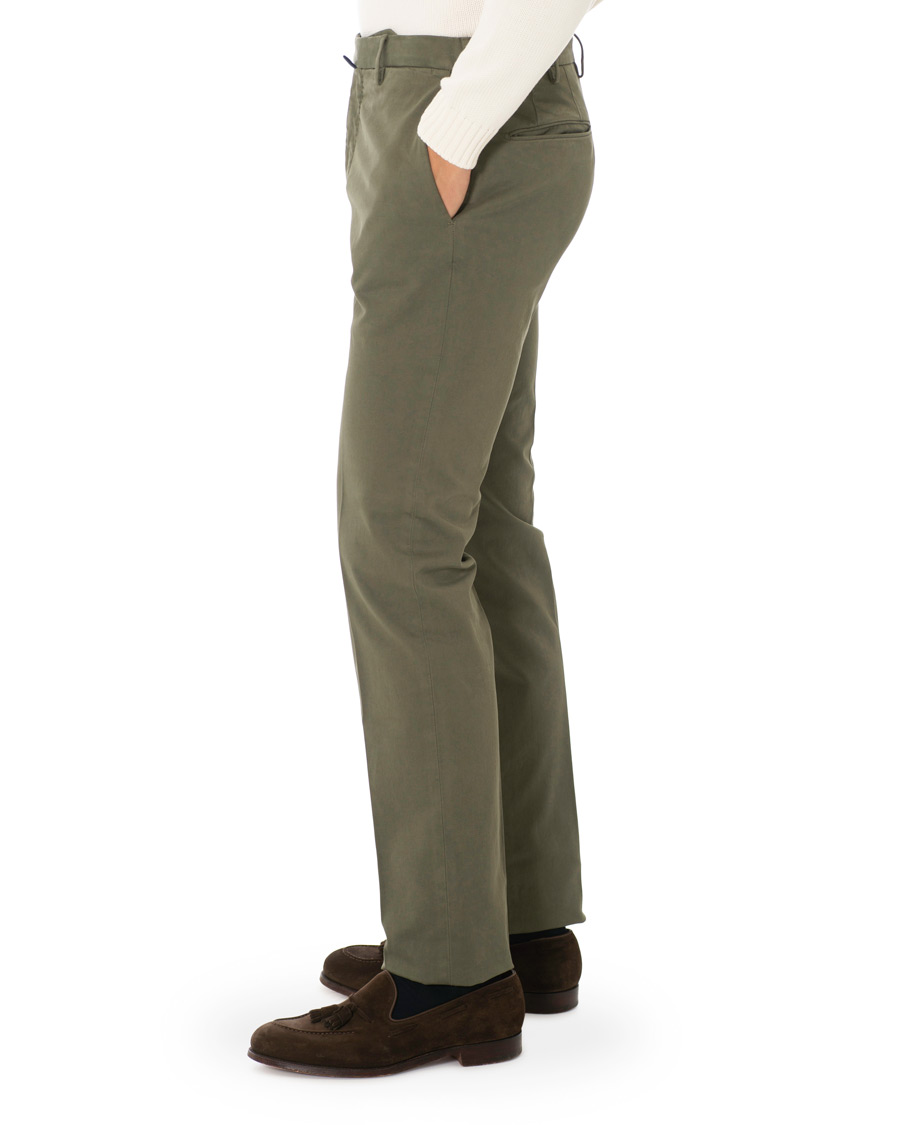 Homme | Pantalons | Incotex | Slim Fit Comfort Chino Forest Green