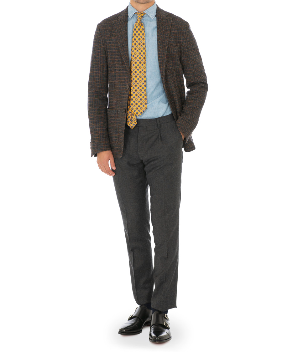 Heren | Blazers | Etro | Prince Of Wales Check Wool Blazer Dark Grey