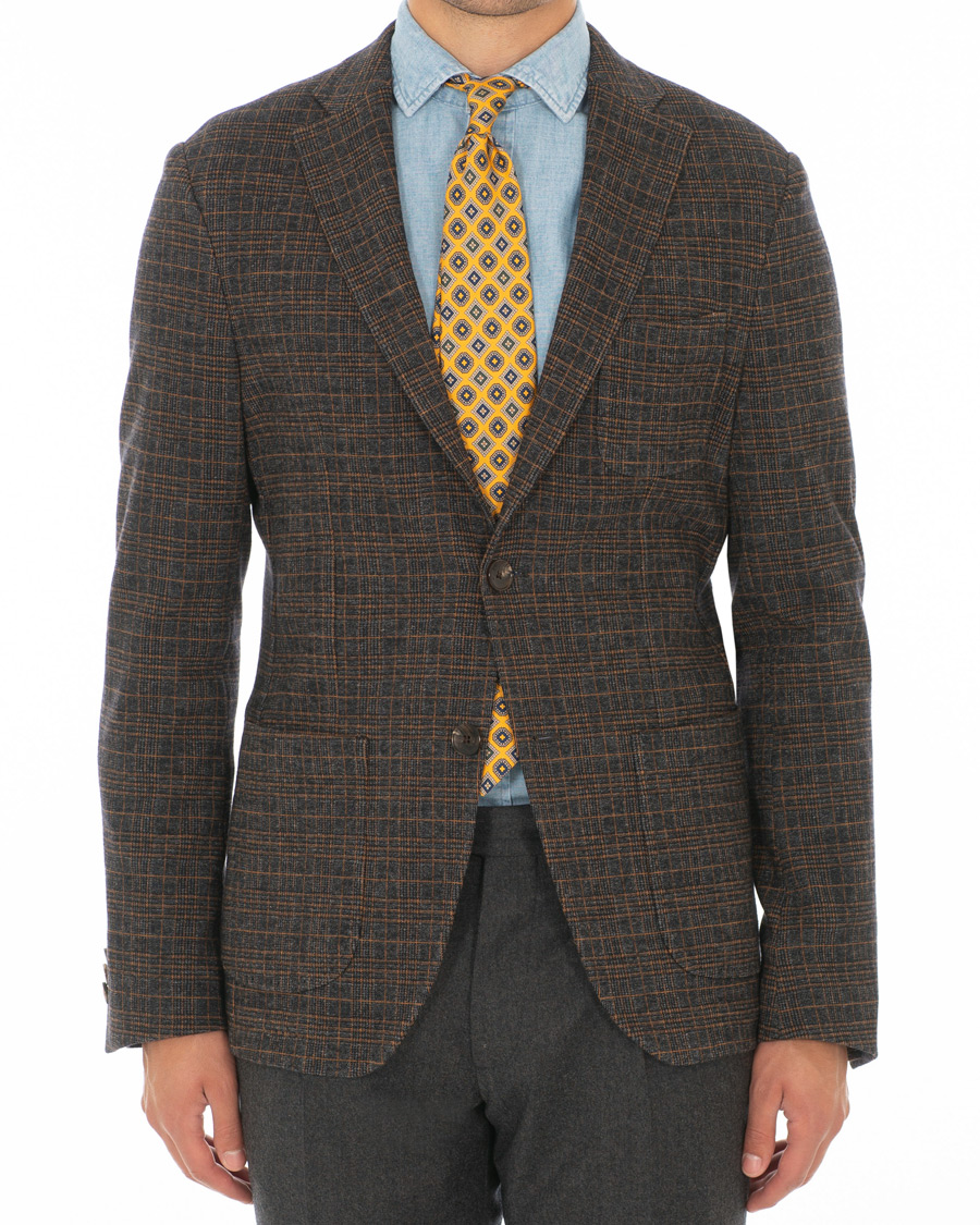 Heren | Blazers | Etro | Prince Of Wales Check Wool Blazer Dark Grey