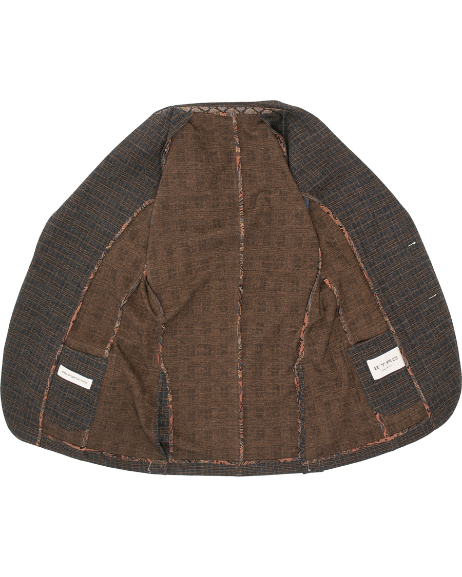 Heren | Blazers | Etro | Prince Of Wales Check Wool Blazer Dark Grey