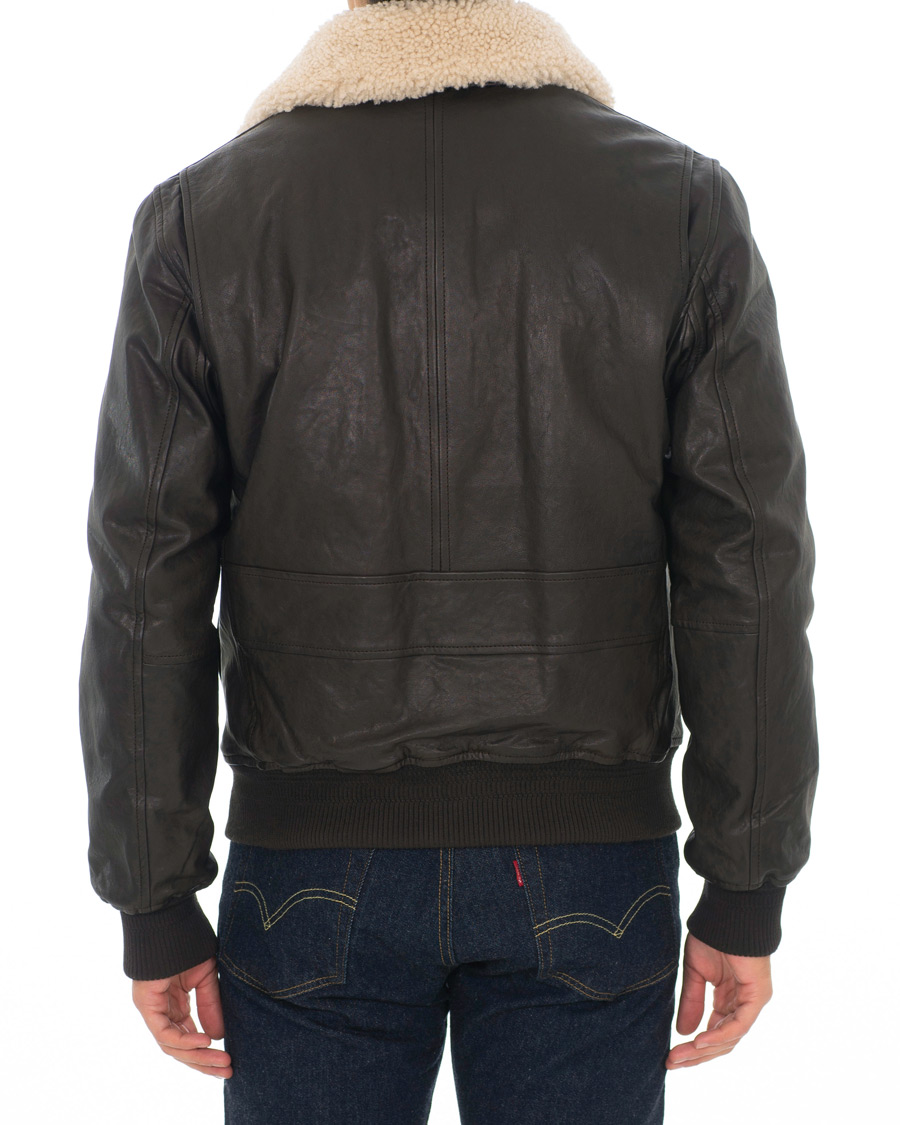 Homme | Manteaux Et Vestes | Brooks Brothers | Aviator Shearling Bomber Jacket Vintage Brown