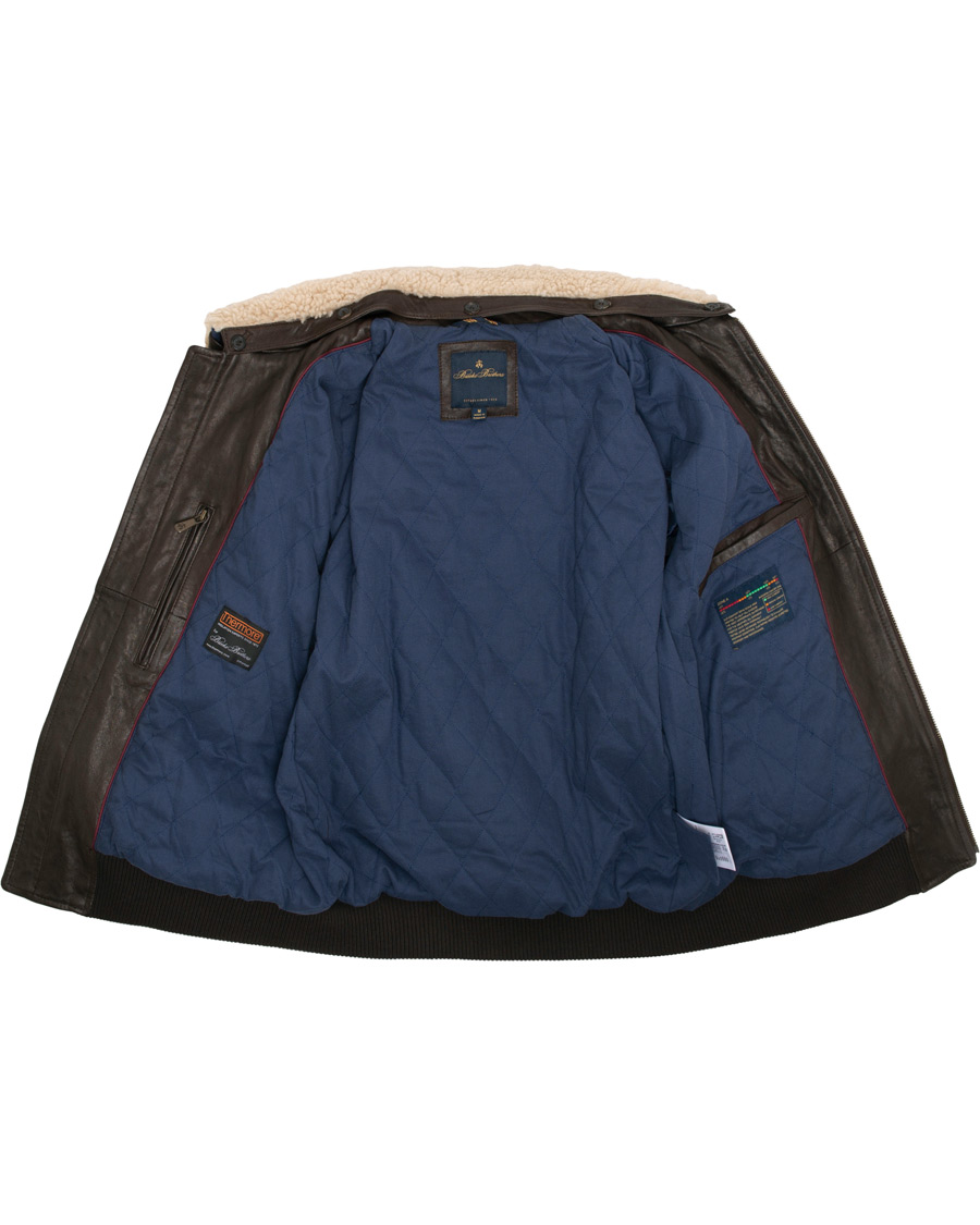 Homme | Manteaux Et Vestes | Brooks Brothers | Aviator Shearling Bomber Jacket Vintage Brown
