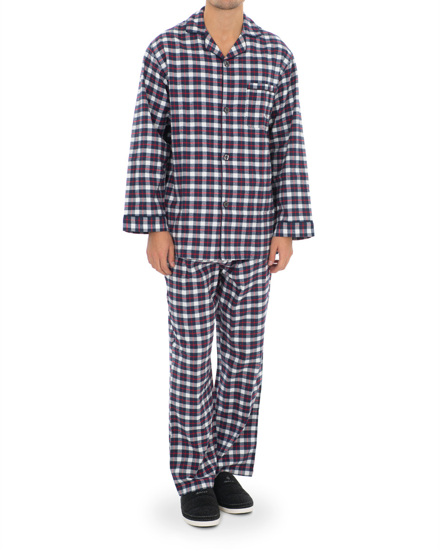 Heren | Pyjama's en gewaden | Brooks Brothers | Classic Tartan Flannel Pyjamas Navy/Red