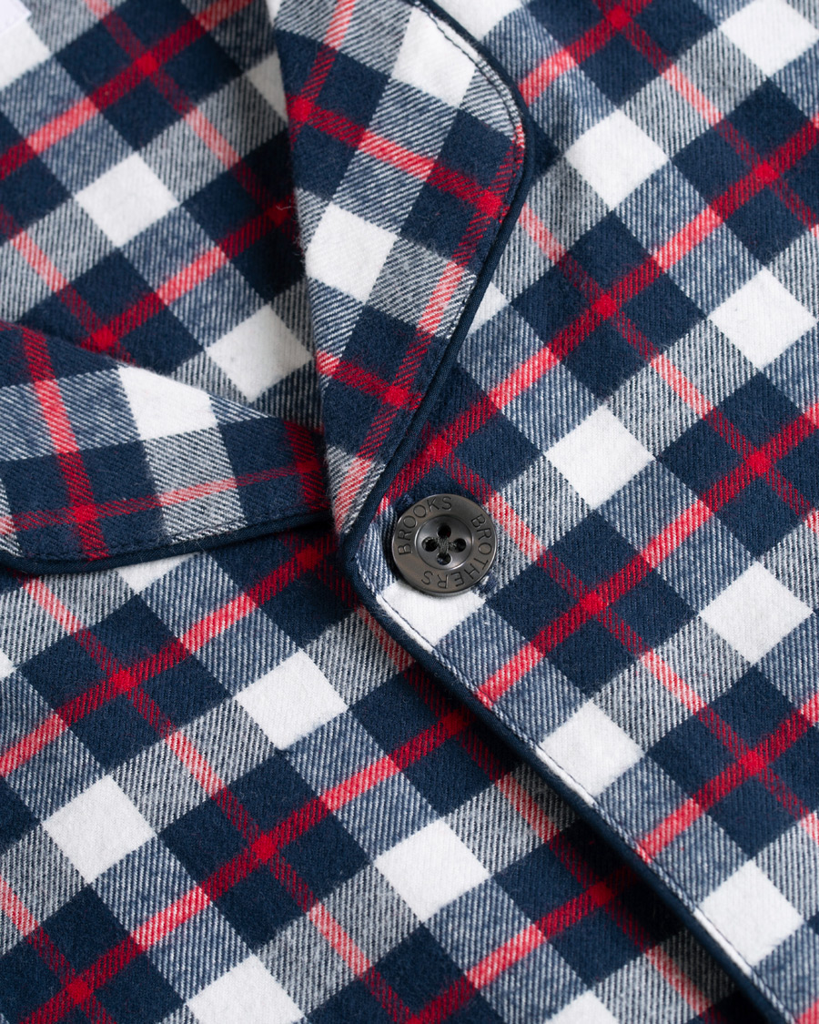 Heren | Pyjama's en gewaden | Brooks Brothers | Classic Tartan Flannel Pyjamas Navy/Red