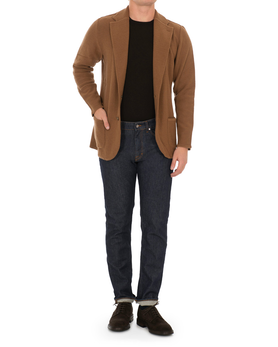 Homme | Blazers | Lardini | Knitted Wool Blazer Brown