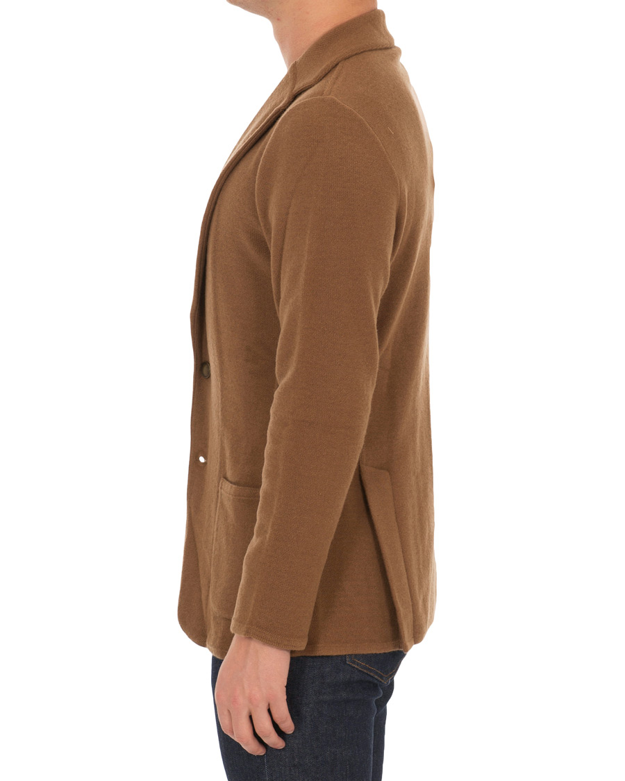 Homme | Blazers | Lardini | Knitted Wool Blazer Brown