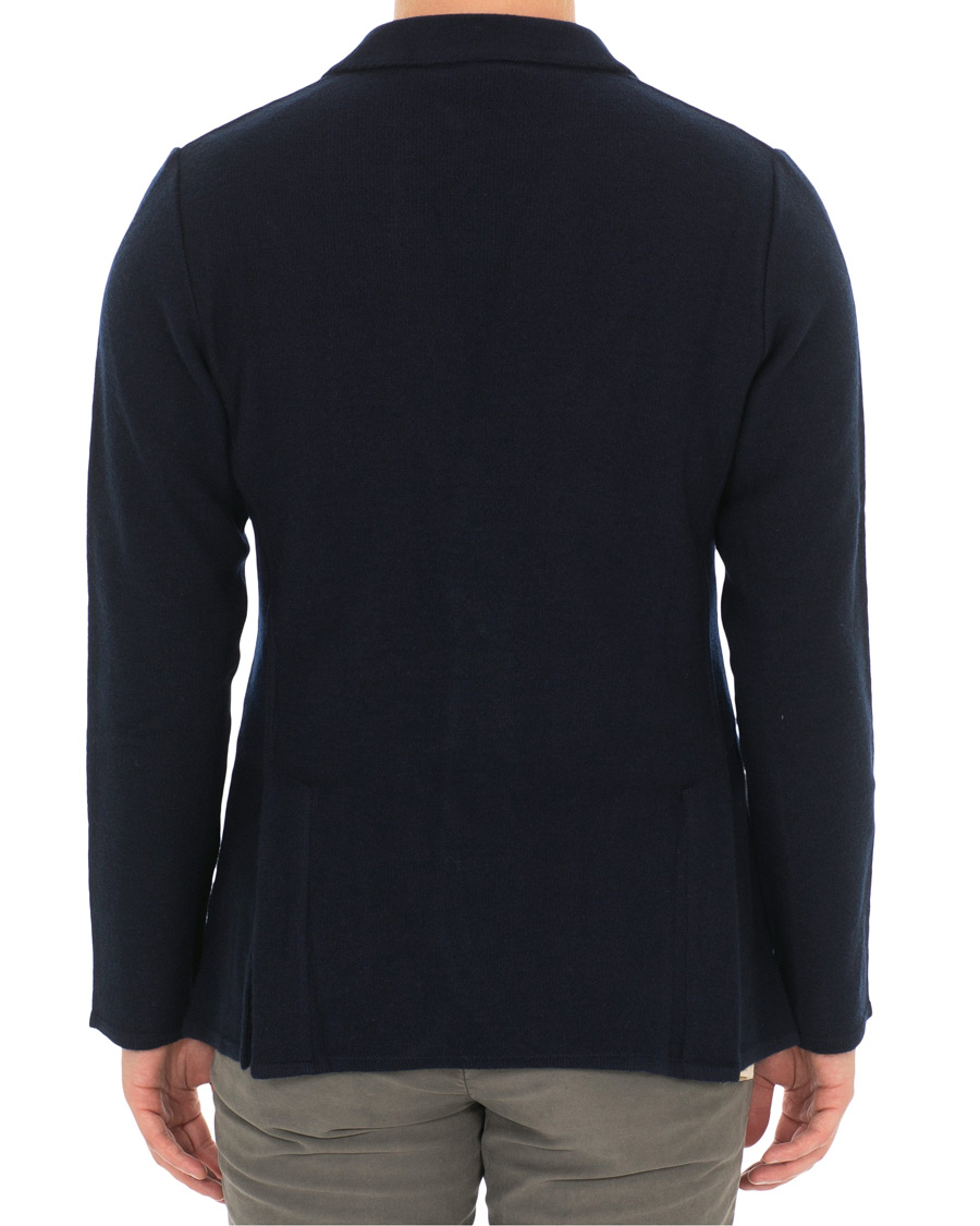 Homme | Blazers | Lardini | Knitted Wool Blazer Blue
